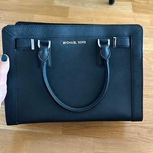 Michael Kors black leather handbag